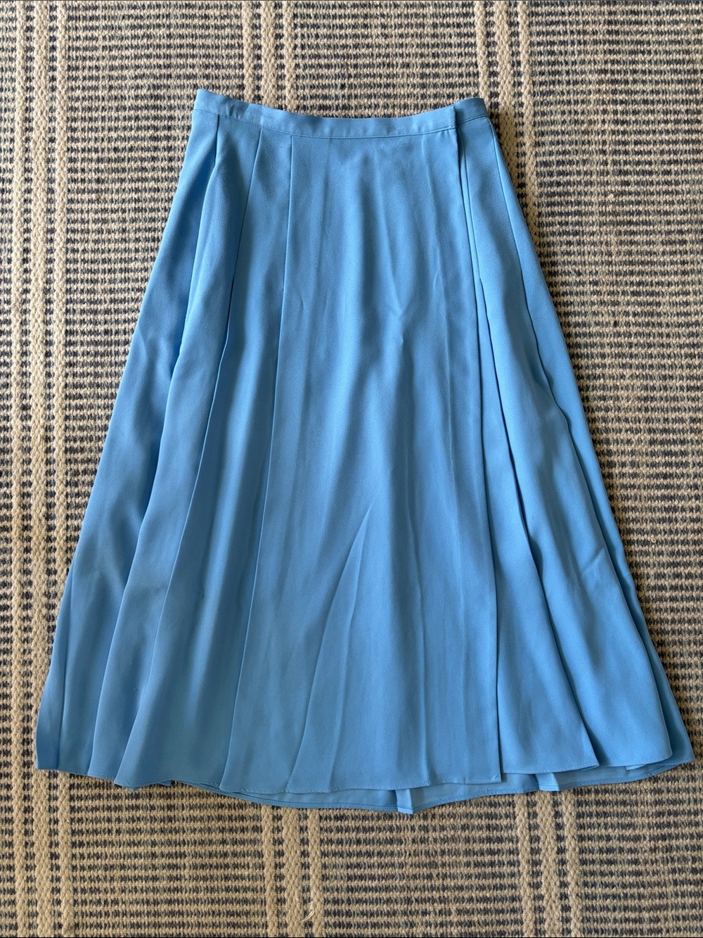 Ann Taylor Sky Blue A-Line Pleated Wrap Skirt